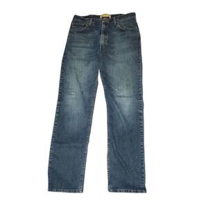 Wrangler Regular Fit Flex Jeans Men’s 34x32 Blue Medium Wash Straight Leg Denim